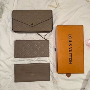 Louis Vuitton Taupe Monogram Bag and Wallet Set